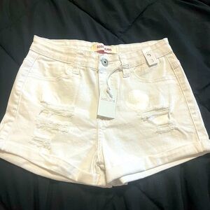 White High Waisted Shorts NWT